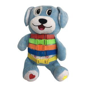 Buckle Toys Plush Barkley Puppy Dog Blue Stuffed Animal Zipper Back 14" Shapes